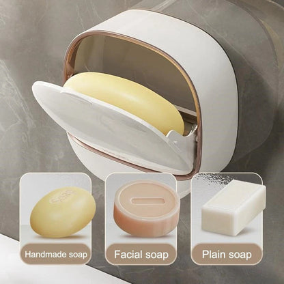 1PC Soap Box Wall Mounted Light Luxury Soap Holder Punch
