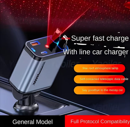 C6 4 In 1 Multi Functional Car Charger Fast Charging