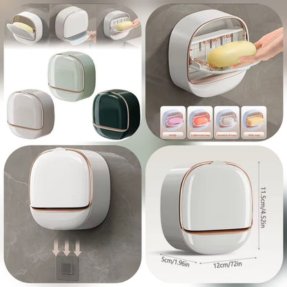 1PC Soap Box Wall Mounted Light Luxury Soap Holder Punch