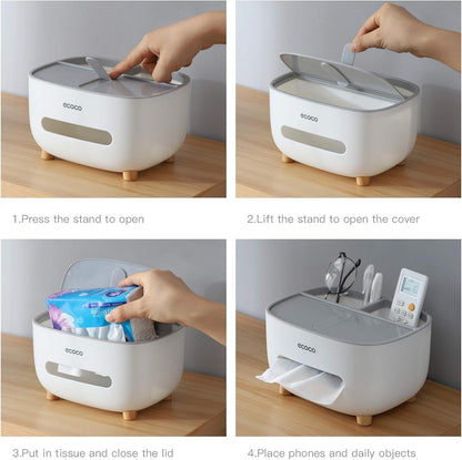 Ecoco Tissue Box With Multifunctional Storage